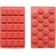 thumbnail image 2 of Molde de silicona para gofres mini rectangulares y redondos de 18 y 20 cavidades, molde para galletas de gofres, molde para chocolate, molde para dulces, molde para hornear de silicona, 2 pi, 2 of 4