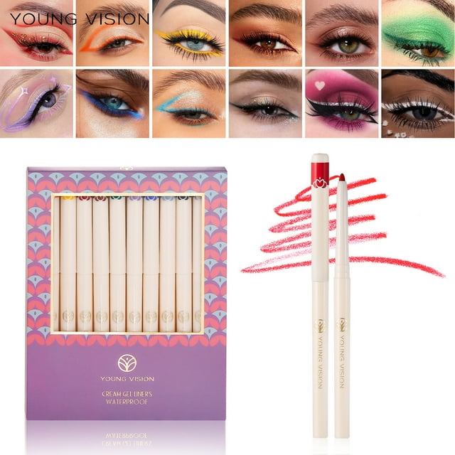 Lápiz de Ojos XWSHYW 12 Lápices Delineadores de Ojos de Colores mate