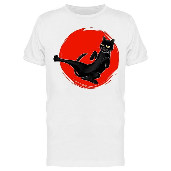 Cute Karate Black Cat T-Shirt Men -Image by Shutterstock, Male x-Large