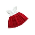 thumbnail image 2 of Qmyliery Christmas Little Girls Dress, Color Matching Lace Mesh Princess Skirt Cute, 2 of 7
