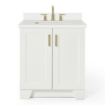 ARIEL Taylor 31 Inch Bathroom Vanity with Sink, White Bathroom Vanity, Solid Wood Vanity Base Cabinet, White Quartz Top 1.5" Edge, Rectangular Undermount Sink, 2 Soft Closing Doors, 1 Drawer