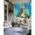thumbnail image 4 of Outdoor Curtains for Patio Turquoise Gradient Seaside Ocean Wave Ombre Waterproof Privacy Outside Curtains with Tiebacks Grommet Top Pergola Curtains for Porch Cabana Gazebo 2 Panels, 54x95 inch, 4 of 7