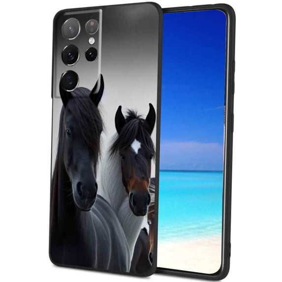 Compatible with Samsung Galaxy S22 Ultra Phone Case, Horses-216 Case Silicone Protective for Teen Girl Boy Case for Samsung Galaxy S22 Ultra