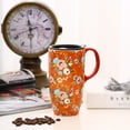thumbnail image 4 of Topadorn Ceramic Mug with Lid and Handle Coffee Cup, 17oz., 4 of 8