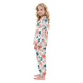 thumbnail image 4 of Fluffy Pajamas Set Fuzzy Winter Warm Pj Sets Pullover Tops and Long Pants Coral and Teal Floral Pattern Large, 4 of 8