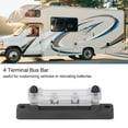 thumbnail image 4 of Power Distribution Block,  Conductivity 4 Terminal Bus Bar Easy Installation Wire Management High Strength  for Car Black,Red, 4 of 7