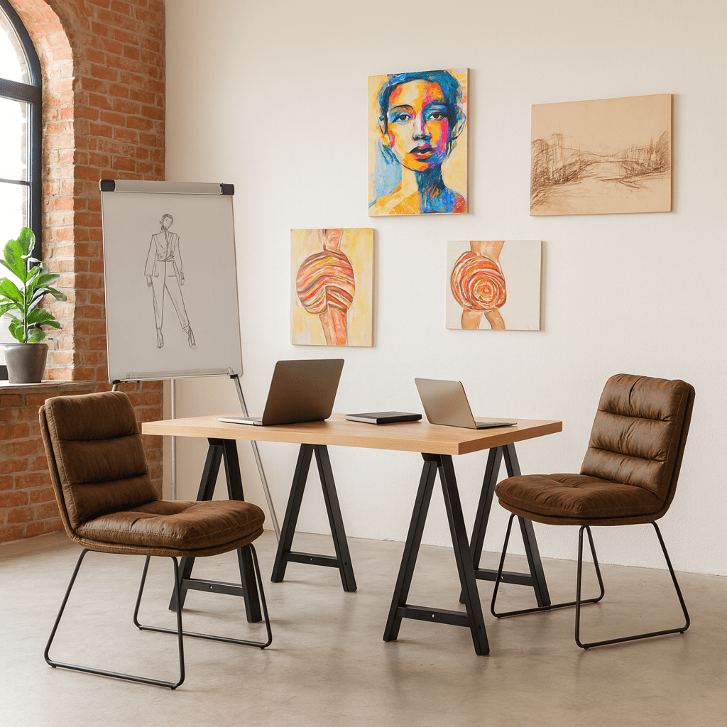 Homy Casa Set of 2 Channel Tufted Faux Leather Dining Chairs with Silver Sled Legs for Kitchen and Dining Room