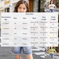 thumbnail image 4 of Hrsba Little Girl Outfits Short Sleeve Crew Neck Tee And Elastic Waist Pearl Decor Denim Shorts Two Piece Set, 4 of 8