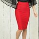 thumbnail image 4 of Women High Waist Striped Bandage Knee Length Midi Pencil Skirt Solid Color Zipper Bodycon Stretchy Slim Empire Skirt White XL, 4 of 4
