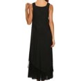 thumbnail image 2 of Sakkas Emma Relaxed Fit Scoop Neck Double Layered with Fringe Tank Dress - Black - L/XL, 2 of 4