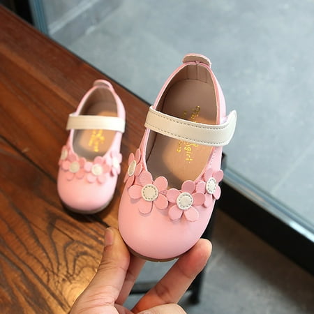 

nsendm Girls Fancy Cute Flat Pumps Soft Ballerina Shoes Flat Elegant Girls School Dress Shoes For Kids Toddler Shoe Size 12 Pink 7 Years