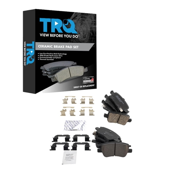 TRQ Front and Rear Brake Pad Set Ceramic Hardware Fits 2017-2021 Chevrolet Bolt EV 2016-2019 Cruze 2016-2019 Volt