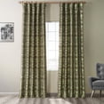 thumbnail image 2 of Firenze Green & Brown Designer Flocked Curtain (1 Panel), Firenze Green & Brown, 50W X 108L, 2 of 6