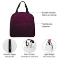 thumbnail image 3 of Rateoe Dark Purple Glitter Pattern Insulated Lunch Bag with Thick Aluminum Foil Lunch Tote Bag with Front Pocket for Men and Women, Ideal for Work, School, Picnics, and Travel, 3 of 5
