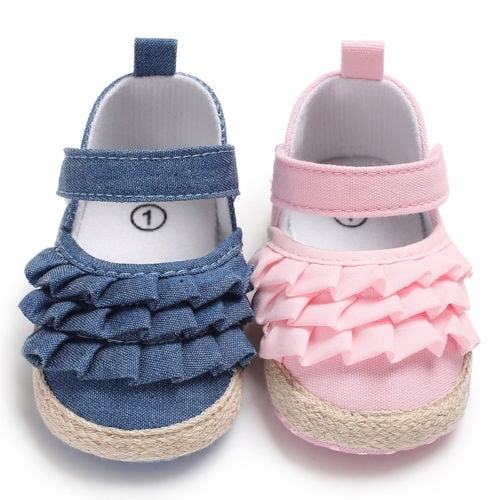 Nouveau-né Bébé Fille Princesse Antidérapant Chaussures de Bébé Sandales Chaussures en Tissu