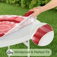 thumbnail image 5 of Red White Tie Dye Mandala Pattern Round Fitted Tablecloth with Elastic Edge,Dining Table Cover Waterproof,Outdoor Round Tablecloth for Camping,Dining,Indoor and Outdoor, 5 of 7