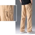 thumbnail image 4 of ZVNAΖH Mens Cargo Pants Elastic Waist Relaxed Fit Straight Leg Pants Long Work Trousers for Casual Hiking Jogger Fishing, 4 of 6