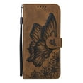 thumbnail image 4 of Feishell Wallet Case For Samsung S23 Ultra, Magnetic Folio Card Slots Holder Kickstand Premium PU Leather Butterfly Patterned Embossed with Wrist Strap Cover For Samsung Galaxy S23 Ultra, Brown, 4 of 6