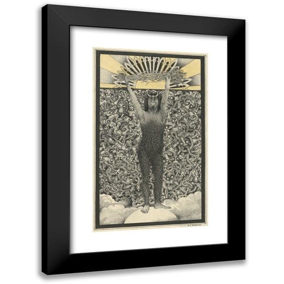 Herbert Crowley 10x14 Black Modern Framed Museum Art Print Titled - Rye (About 1911)