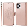 thumbnail image 1 of Allytech iPhone 11 pro case, mandala Embossed Wallet Card Cash Slots PU Premium Leather Magnetic Flip Kickstand Shockproof Ultra-Slim Cover for iPhone 11 pro 5.8 inch,Rosegold, 1 of 5