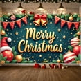 thumbnail image 7 of Golden Letter Christmas Banner Red Green Theme Merry Christmas Banner Christmas Bell Golden Star Holiday Banner for Christmas Party Family Gathering Indoor Decoration, 7 of 7