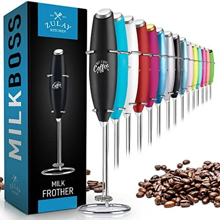 

Zulay Classic Milk Frother for Coffee - Coffee Frother Handheld Foam Maker for Lattes - Easy To Use Coffee Whisk Frother - Portable Electric Whisk for Cappuccino Frappe Matcha (BUT FIRST COFFEE)