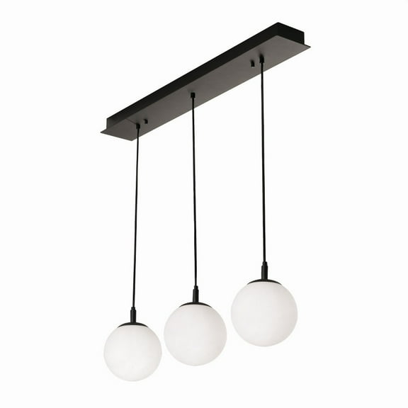 LRTP07MBBKLNR3 AFX Loretto - 3 Light Triple Pendant In Modern Style-7 Inches Tall and 7 Inches Wide-Black Finish