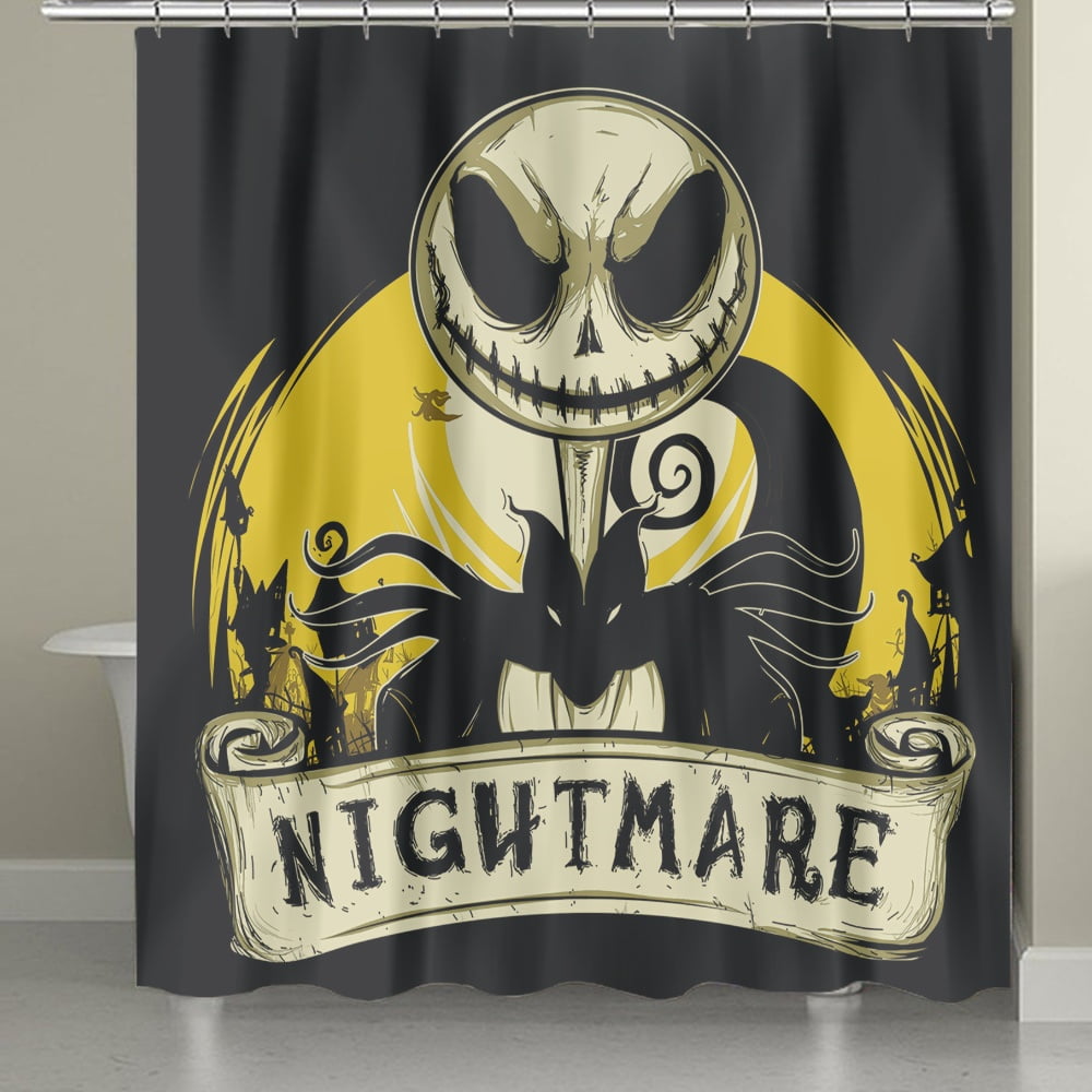 Shower Curtain Nightmare Before Christmas Bathroom Decor Curtain with Hooks Water Proof Shower
