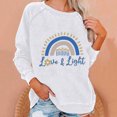 thumbnail image 2 of Darzheoy Womens Solid Graphic Tops Hanukkah Loose Long Sleeve Color Block Printed Trendy Drop Shoulder Blouse Shirt, 2 of 4
