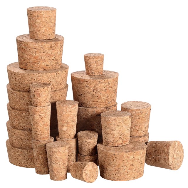 ARTIBETTER 25 tapones de corcho para botellas de vino, tapones antigoteo, tapones cónicos para botellas de vino y cerveza