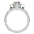 thumbnail image 3 of Pear Cut Pink Morganite Double Halo Wedding Ring Set 18K White Gold 2.30 Carat (G,VS1), 3 of 5