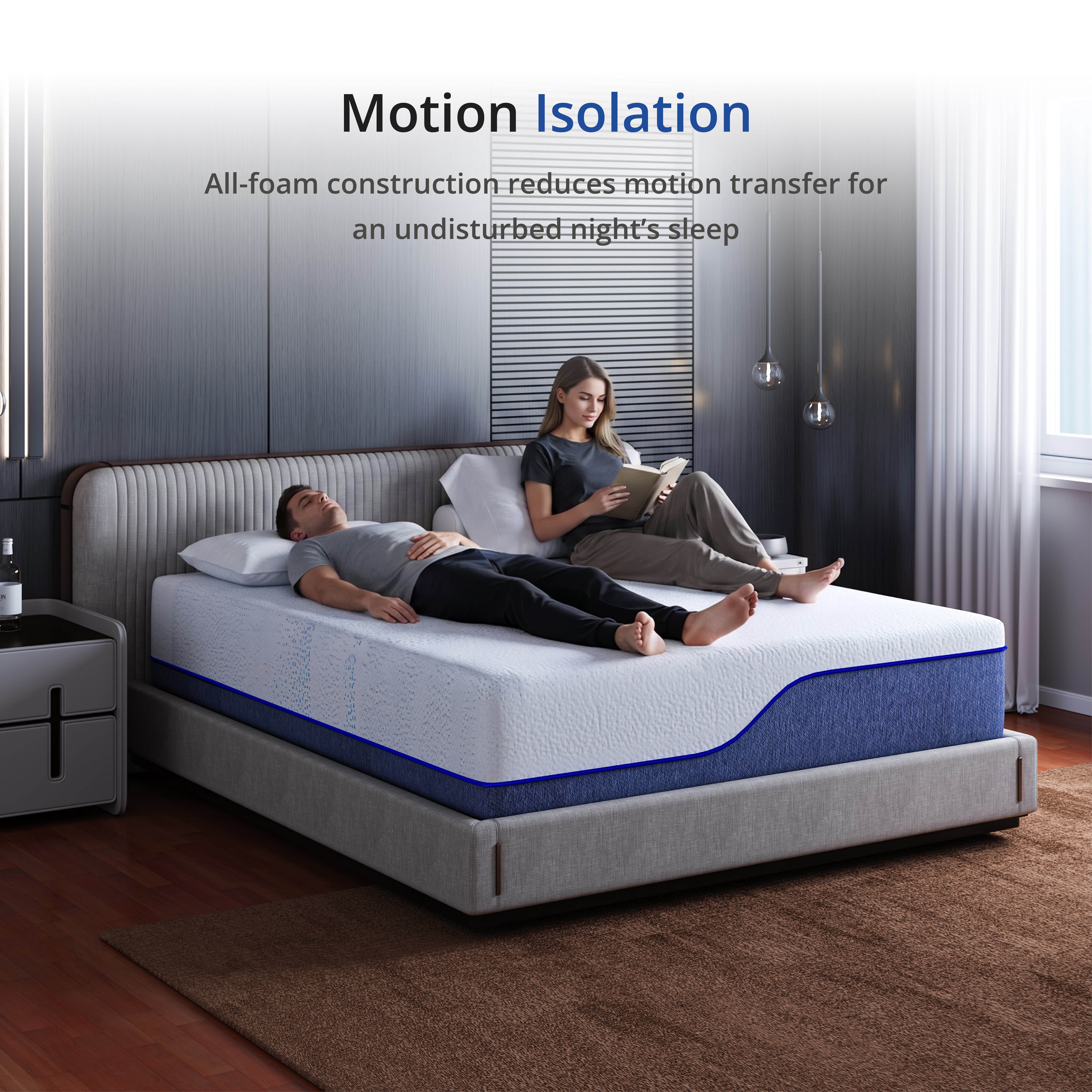 EGOHOME Essence Sleep 14” Queen, Medium Firm, Tight Top, Memory Foam Mattress in a Box