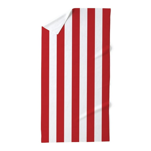 CafePress - Red And White Vertical Striped - Large Beach Towel, Soft 30"x60" Towel with Unique Design