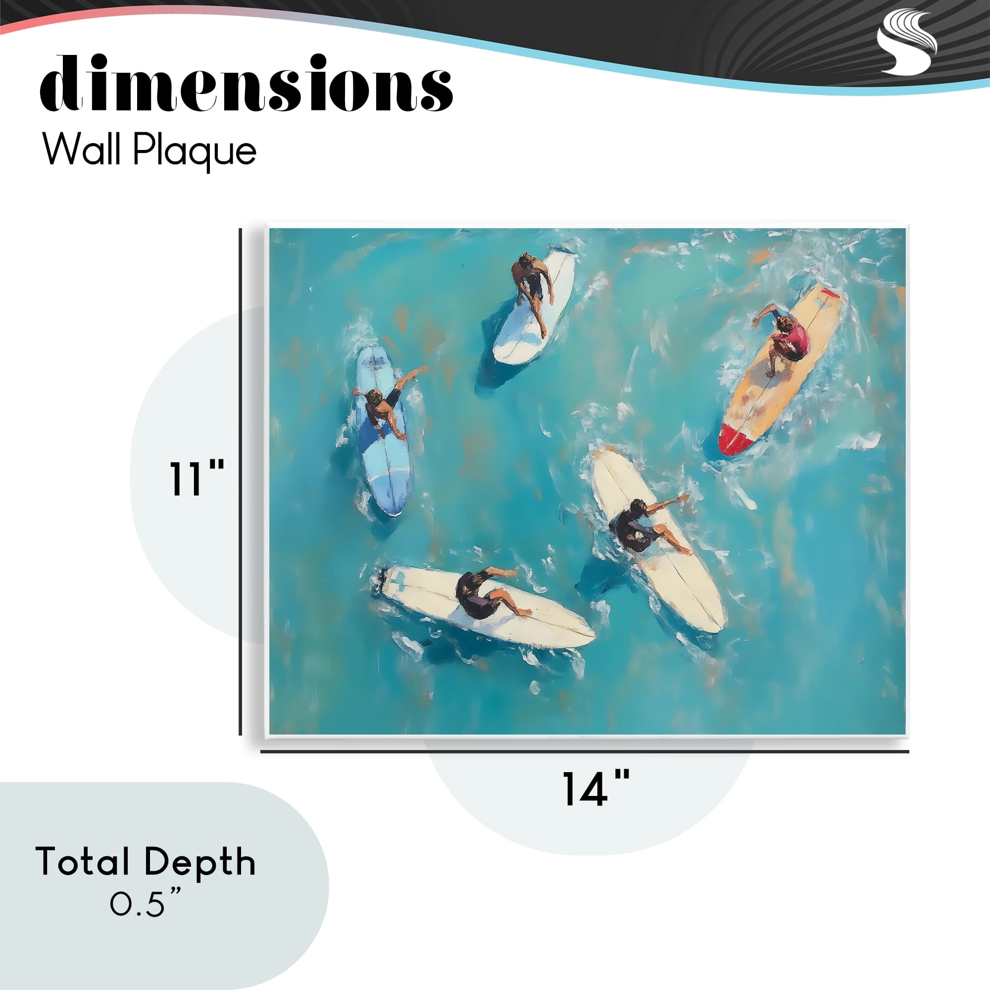 Stupell Industries Group of Surfers at Sea Wall Plaque Art, design by LSR Design Studio