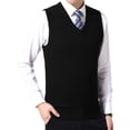 thumbnail image 6 of Hanerdun Men Sweater Vests Male Solid Color Pullover Waistcoats Black S, 6 of 6