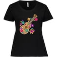 thumbnail image 3 of Inktastic Acoustic Guitar with Colorful Flowers Women's Plus Size T-Shirt, 3 of 5
