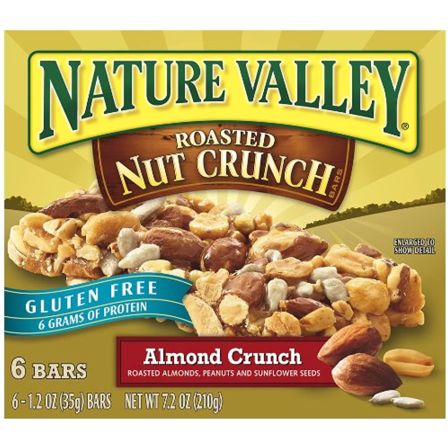 Nature Valley Gluten Free Roasted Nut Crunch Granola Bars, Almond Crunch, 7.2 Ounce (Pack Of 6