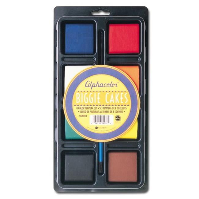 Quartet 428003 Alphacolor Biggie Cakes, Tempera Set, Assorted Color, 8 Per Tray - Pack Of 12
