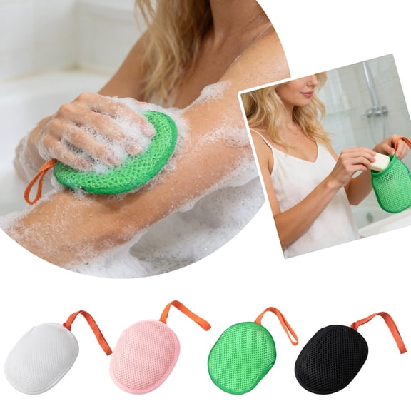 GeBuSn Soap Mesh Bar Soap Holder Scrubber Washcloth Reusable Soaps Net Pouch Compact Bath Organizer Easy Carry Soaps For Backpacking Outdoor Use (Green)
