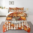 thumbnail image 2 of Erosebridal Maple Leaf Bedding Queen Comforter Set, Autumn Pumpkin Down Comforter, Brown Buffalo Decor, Reversible 3 Pieces, 2 of 7