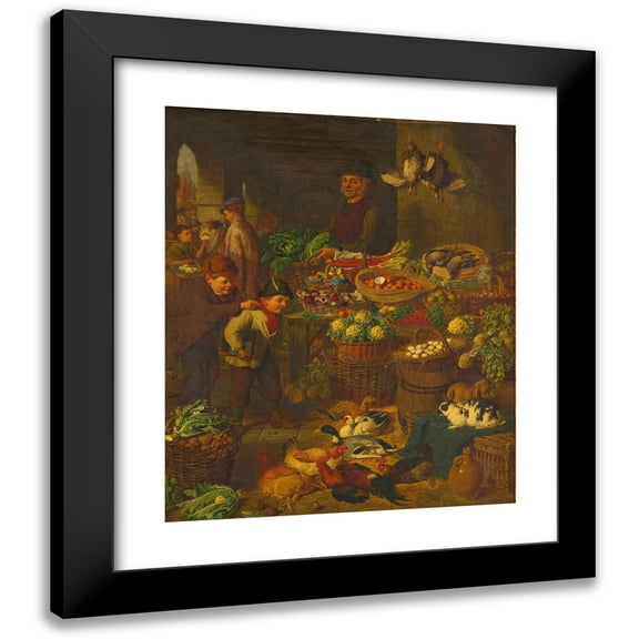 Henry Charles Bryant 12x14 Black Modern Framed Museum Art Print Titled - The Market Stall (1877)