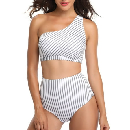 

Finelylove Sexy Swimsuit For Women Support Sport Bra Style Bikini White XXL