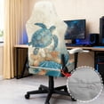 thumbnail image 4 of SCRAWLGOD Vintage Sea Turtle Starfish Conch Print Beige 4 PCS Gaming Chair Covers Stretchable Computer Chair Cover with Armrest Slipcovers Elastic Universal Fit Rotating Armchair Covers, 4 of 7