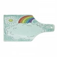 thumbnail image 1 of Nursery Cutting Board, Childish Like Drawing Image with Happy Clouds and Sun Vivid Rainbow Print, Decorative Tempered Glass Cutting and Serving Board, in 3 Sizes, by Ambesonne, 1 of 2