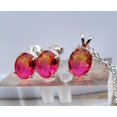 thumbnail image 2 of Oval Pink & Yellow Tourmaline Sterling Silver Earring/Necklace Set OPYTSSENS2, 2 of 9