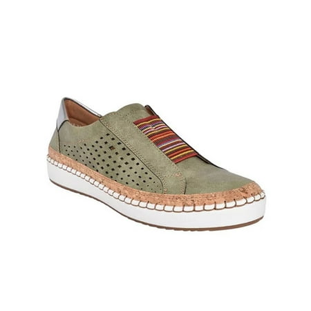

SIMANLAN Loafers Shoes for Women Slip On Sneakers Casual Flats Comfort Shoes Green 4