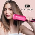 thumbnail image 3 of Terviiix 2" Widest Ceramic Flat Iron with Adjustable Heating, Professional Straightening Irons, Pink, 3 of 6