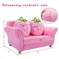 thumbnail image 4 of Veryke Toddler Couch & Kids Sofa with 2 Strawberry Pillows, 2-Seater Upholstered Bbay Sofa Chair, 4 of 9