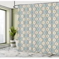 thumbnail image 4 of Ambesonne Spanish Tile Shower Curtain, Repetitive Flower Art, 69"Wx75"L, Persian Orange and Sea Green, 4 of 4