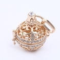thumbnail image 4 of harmtty Retro Lady Floral Carved CZ Chime Bell Harmony Ball Locket Angel Caller Necklace,Rose Golden, 4 of 6